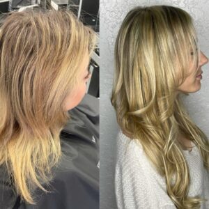 before after tape in hair extensions Cocoa FL